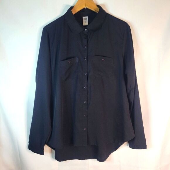 Simple Black Long Sleeve Shirt - Picture 1 of 9